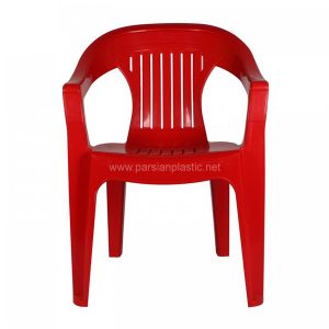 صندلی دسته دار قرمز ناصر پلاستیک
